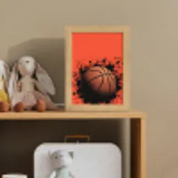 Basketbal - Verf - Sport - Oranje Light Box met kabel (Kinderlampje) klein -sfeer2_kind