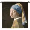 Meisje met de Parel - Schilderij van Johannes Vermeer Wandkleed katoen klein -zz3d