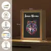 Wolf - Kleurrijk - Zwart - Dieren - Neon Light Box met kabel (Kinderlampje) klein -USP_NL