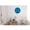 Beton - Blauw - Vintage Wandcirkel aluminium klein -woonkamer