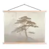 Boom - Oosterse stijl - Landschap textielposter latten blank klein -3d