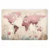 Wereldkaart - Roze - Bloemen Placemat vinyl groot -zzsfeer1_Kitchenyeah-website