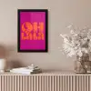Oh la la - Roze - Oranje - Gestapelde letters fotolijst zwart zonder passe partout klein -sfeer5