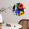 Bloemen - Bladeren - Abstract - Zwart Wandcirkel plexiglas klein -sfeer4