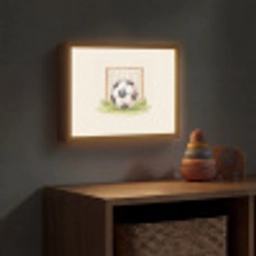 Voetbal - Goal - Gras - Beige Light Box met batterij (Wandlamp kind) middel -sfeer5_kind