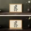 Minimalistisch - Tak - Bladeren - Zwart Light Box met kabel (Tafellamp) klein -sfeer3