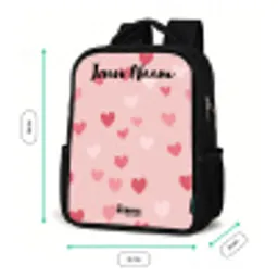 Hartjes - Patroon - Roze Rugzak - Zwart middel -productfoto_formaten
