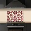 Abstract - Bladeren - Burgundy keuken achterwand spatscherm klein 900 -sfeer1
