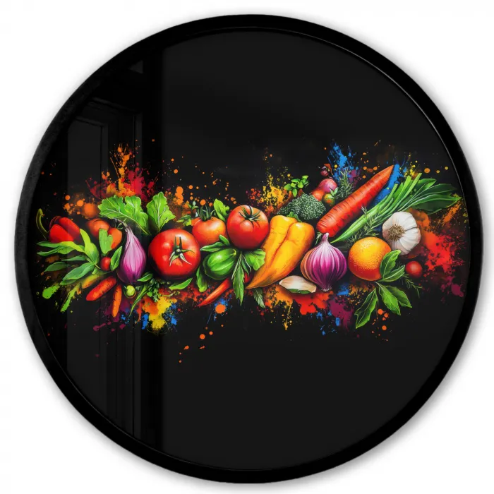 Groente - Eten - Kruiden - Graffiti - Koken Fotolijst rond zonder passe partout klein -3d