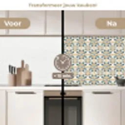 Patroon - Klassiek - Kleurrijk keuken achterwand 2 middel 871 -voor-na2_NL