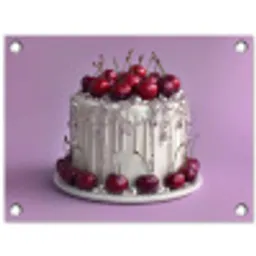 Taart - Kersen - Juwelen - Rood tuinposter los doek klein -3d