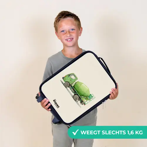 Betonmixer - Getekend - Groen Kinderkoffer - Zwart klein -sfeer4_NL