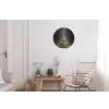 Kerstboom - Bos - Sneeuw - meerkleurig Wandcirkel aluminium klein -woonkamer