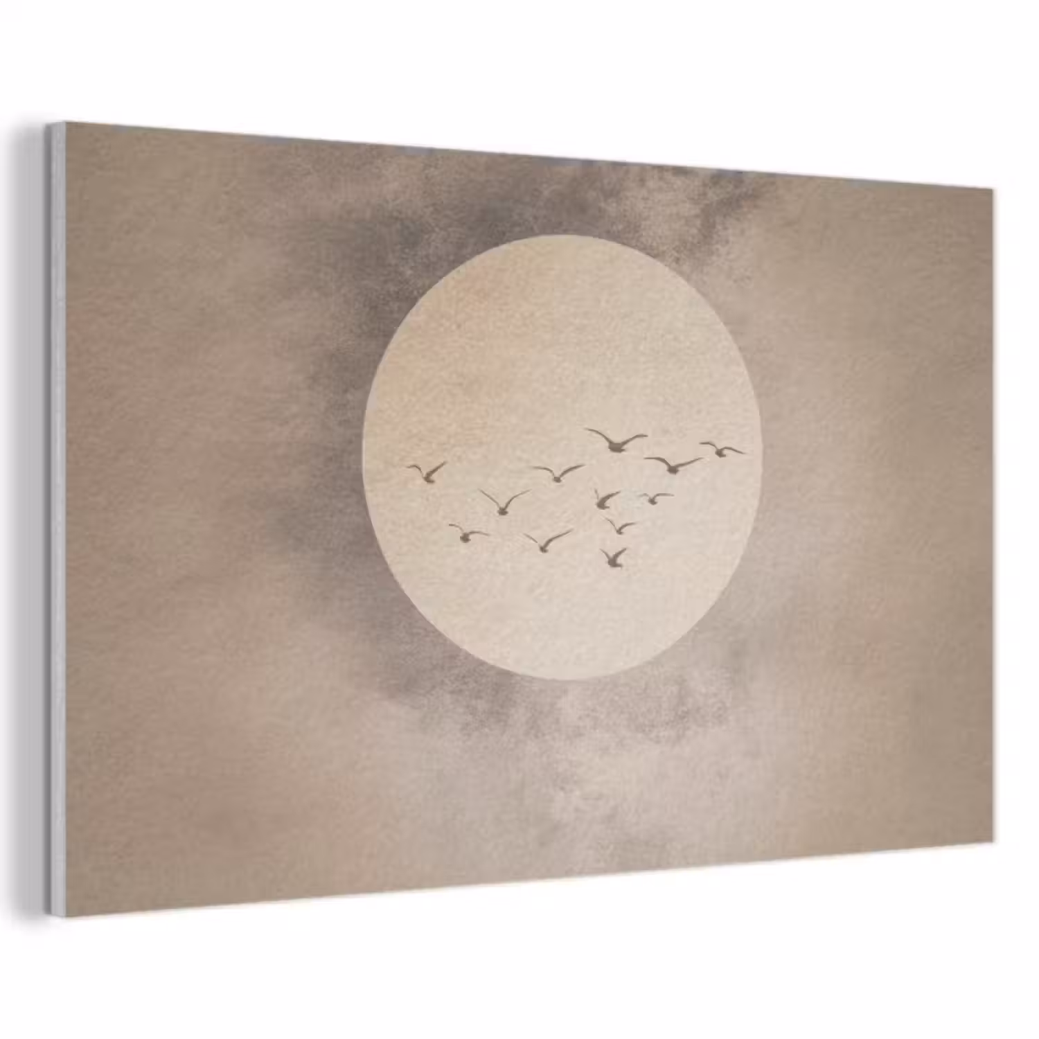 Akoestisch schilderij - Vogel - Beige - Japandi