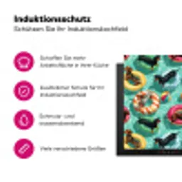 Teckels - Zwembad - Kleurrijk Inductie beschermer vinyl 3mm klein 276 -zzzzzzz-lf-ups