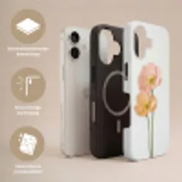 Papavers - Botanisch - Roze Toughcase MagSafe Apple iPhone 17 klein -USP_Lagen_NL