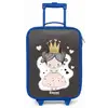 Kleine prinses op zwarte achtergrond Kinderkoffer - Blauw klein -zz3dotto