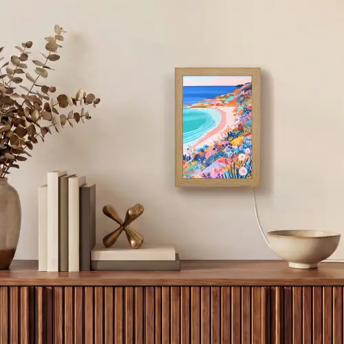 Bloemenweide - Zee - Zomers Light Box met kabel (Tafellamp) klein -sfeer2
