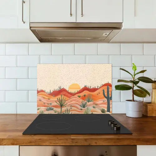 Landschap - Heuvels - Zonsondergang keuken achterwand spatscherm klein -sfeer2