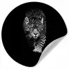 Dieren - Zwart - Luipaard - Wit - Wild Wandcirkel behangsticker klein -3d