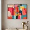 Vormen - Kleurrijk - Abstract - Vlakken Textielframe zwart klein -sfeer2