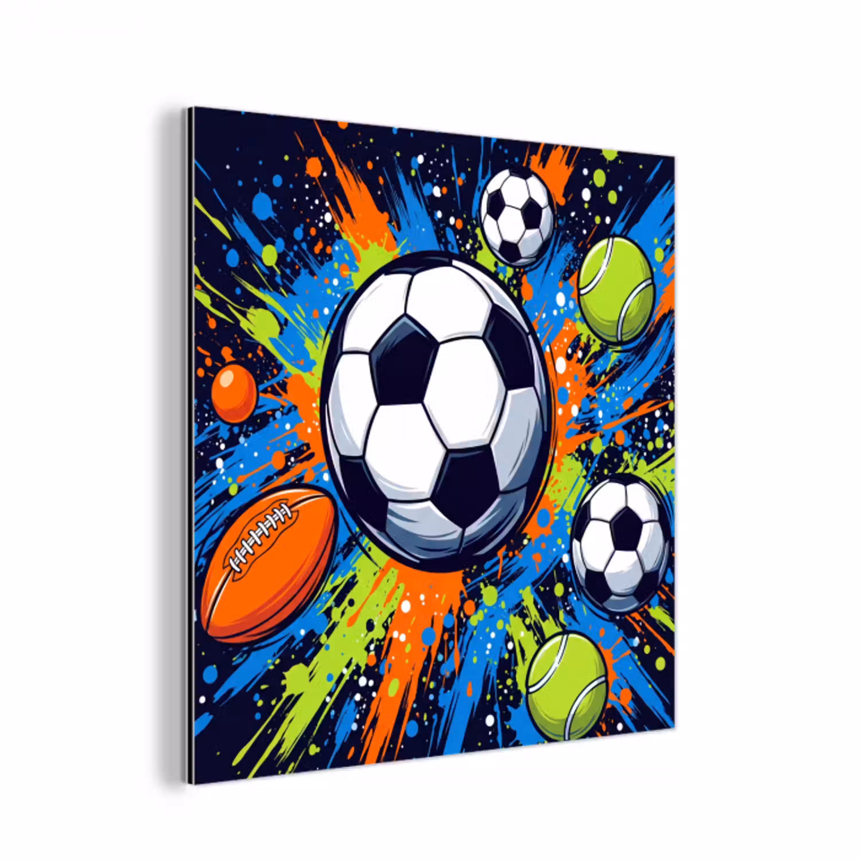Sport - Ballen - Kleurrijk aluminium wit klein -3d
