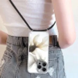 Goudvissen - Modern - Wit Hoesje iPhone 16 Pro Max met koord klein -sfeer5