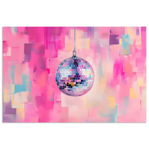 Discobal - Pink - Verf poster papier klein -3d