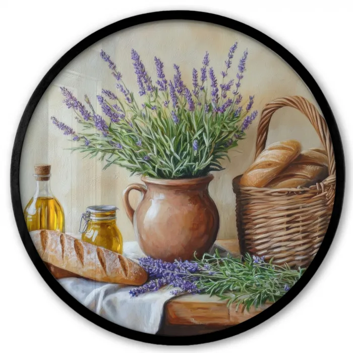 Lavendel - Brood - Stilleven Fotolijst rond zonder passe partout klein -3d