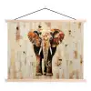 Olifant - Slurf - Mozaïek - Abstract textielposter latten blank klein -3d