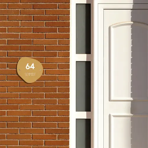 Mosterdgeel - Modern Naambord Organisch middel -sfeer3