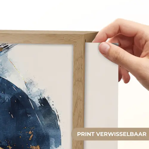 Yin Yang - Abstract - Zwart - Wit - Goud Light Box met batterij (Wandlamp) middel -USP_websiteprintNL