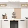Beige - Kleuren - Effen keuken achterwand 2 middel 865 -voor-na2_FR