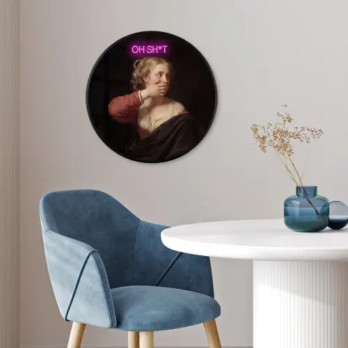 Quote - Neon - vrouw Fotolijst rond zonder passe partout klein -sfeer2