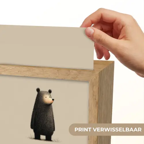 Beer - Donkerbruin - Minimalistisch Light Box met kabel (Kinderlampje) klein -USP_websiteprintNL