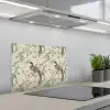 Bloem - Vogel - Kleurrijk keuken achterwand spatscherm klein 900 -3d_schuin
