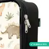 Dino patroon in pastelkleuren Kinderkoffer - Zwart klein -rits_NL