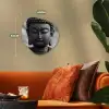 Boeddha - Grijs - Spiritualiteit - Buddha beeld - Religie Wandcirkel Organisch Forex 3mm klein -sfeer3