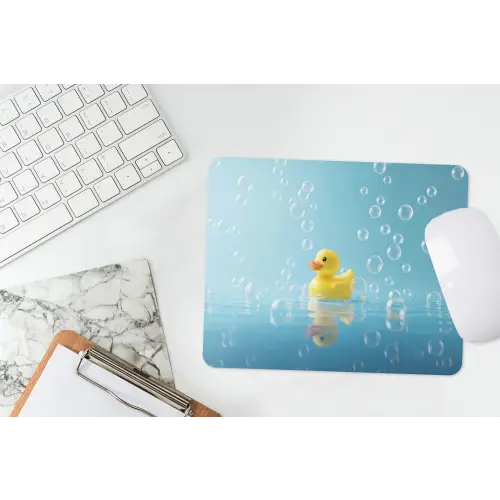 Bubbels - Badeend - Geel muismat rubber klein -witbureau