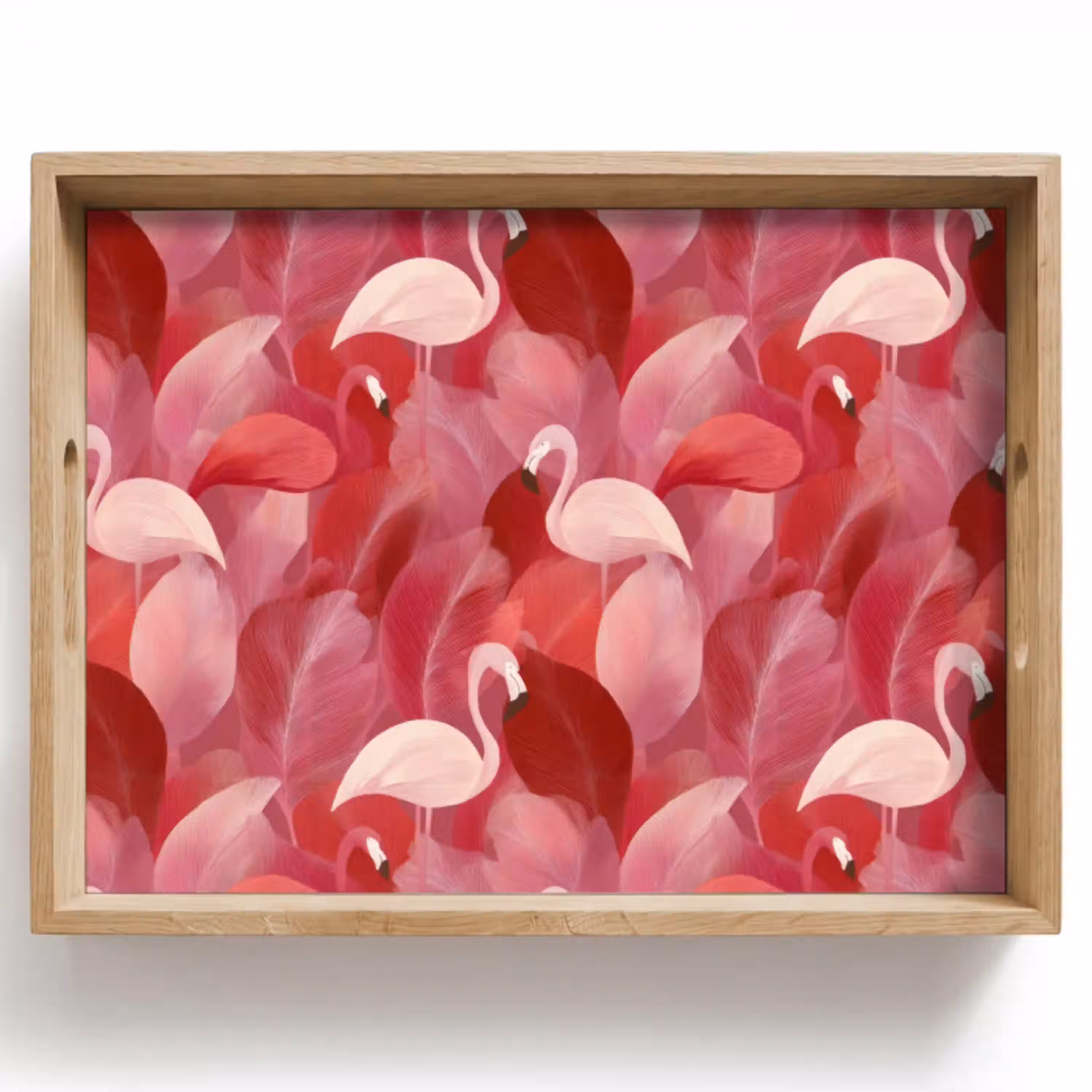 Flamingo - Botanisch - Elegant - Roze - Rood Dienblad Rechthoek middel 911 -z3d_shopping