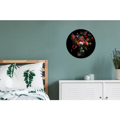 Boeket - Veldbloemen - Vaas Wandcirkel aluminium klein -slaapkamer