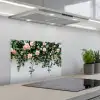 Bloemen - Muur - Rozen - Groen keuken achterwand spatscherm klein -3d_schuin