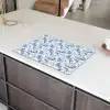 Frans - Citroen - Royaal - Bladeren - Blauw Inductie beschermer vinyl 3mm klein 276 -sfeer8