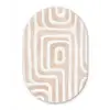 Decoratief - Labyrint - Beige Wandcirkel Ovaal Forex klein -3d