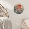 Koi - Zee - Golven - Zon Akoestische PET Vilt - Rond klein -sfeer4