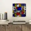 Mondriaan - Glas in lood - Oude Meesters - Kunstwerk - Abstract - Schilderij plexiglas 5mm klein -sfeer1