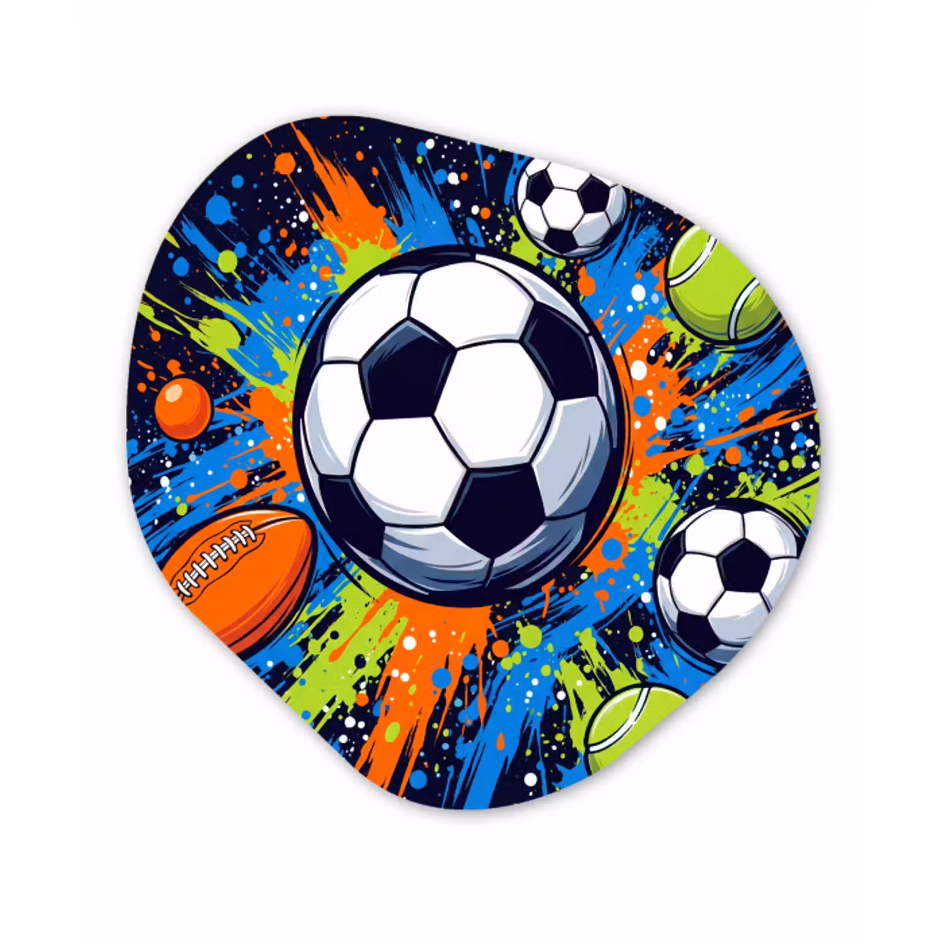 Sport - Ballen - Kleurrijk Wandcirkel Organisch Forex 3mm klein -3d
