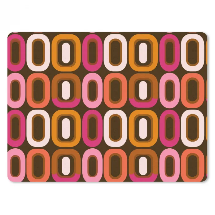 Modern - Retro - Kleurrijk muismat rubber klein 262 -3d