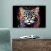 Kat - Graffiti - Dieren - Kleuren - Grijs canvas 2cm klein -sfeer4