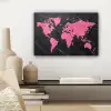 Wereldkaart - Roze - Marmer canvas 2cm klein -sfeer6